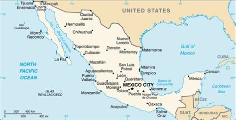 Mexico Geographic coordinates .